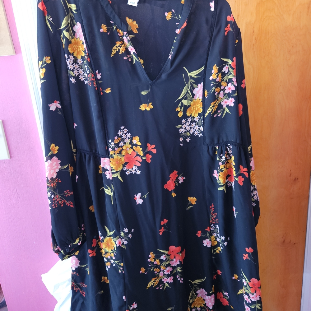 Old Navy Multicolor Floral Long Sleeve Dress